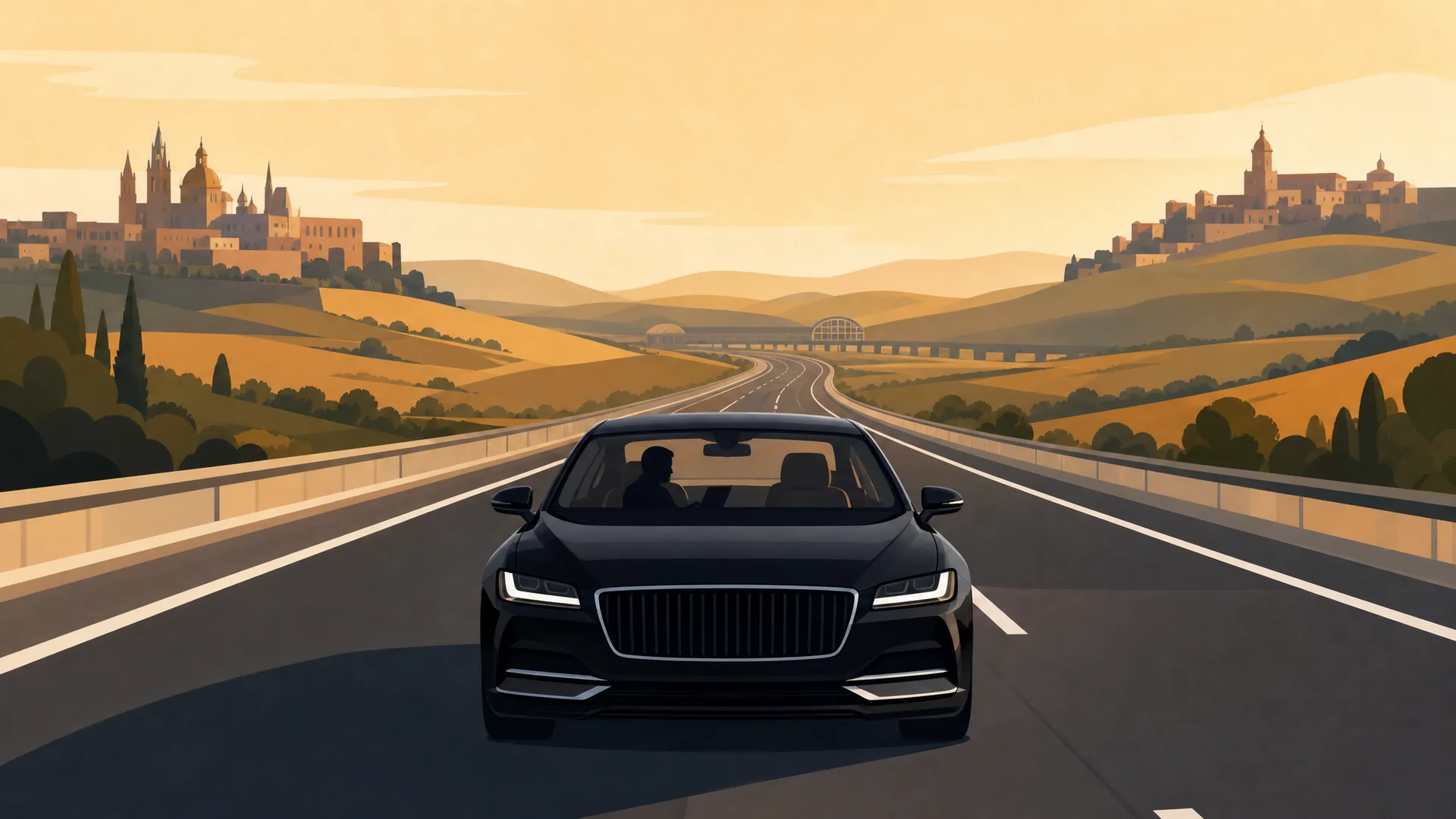 Private Chauffeur Service: Barcelona to Madrid